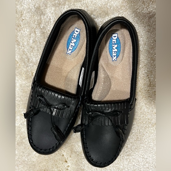 Dr. Max Blue Leather Kilty Tassel Moc Toe Loafers Shoe Women's Size 6.5 M NWOB - Picture 5 of 6